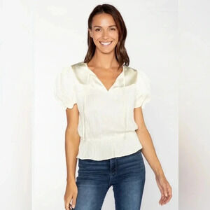 S'edge Apparel Mila Dark Romantic blouse in Frosting size Medium NWOT